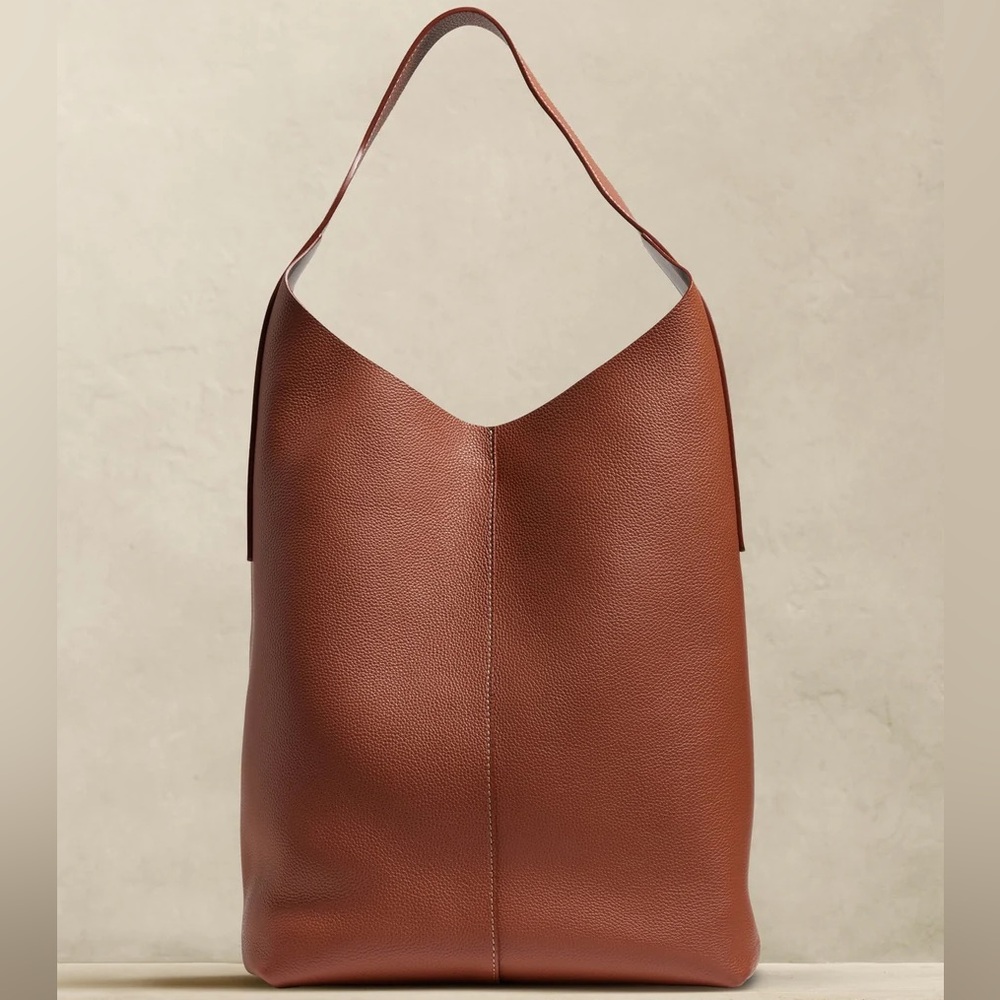 Elegant Brown Leather Tote Bag